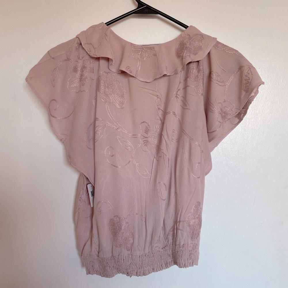 ASTR The Label Flutter Floral Pink Crop Blouse - Size M - Picture 5 of 10